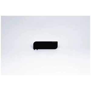 Support de gel douche noir MagSpike M, design plat avec crochet pour étagères de douche.