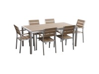 Beliani Gartenmöbel Vernio Aluminium Kunstholz Braun 6-Sitzer