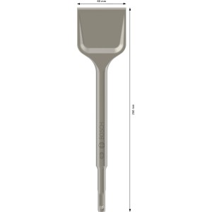 Scalpello a spatola Bosch SDS plus, 250x60mm, per rimuovere intonaco e residui di cemento.