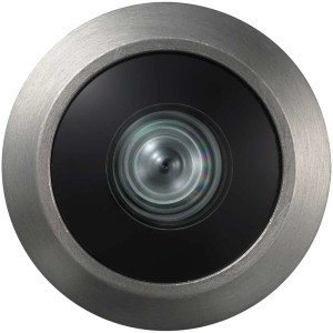 Abus Türspion 2200 in Silber, Nahaufnahme der Linse. Türspion für mehr Sicherheit.