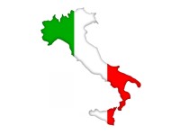 Sticker Italien Länderkontur 3D-Effekt