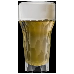 Bicchiere da birra La Rochere Silex (42 cl) con birra e schiuma, dal set da 4.