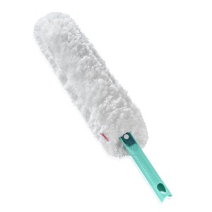 Plumeau Leifheit Superduster XL avec textile microfibre et manche vert.