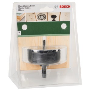 Tazza a corona Bosch 75 mm per faretti, per forare legno e cartongesso.