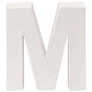 Weißer Papp-Buchstabe "M", 10 cm hoch, ideal zum Basteln und Dekorieren.