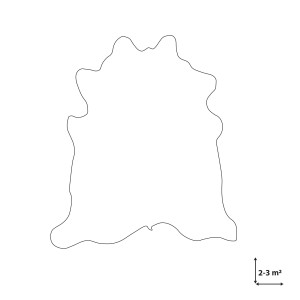 Umriss Kuhfell-Teppich Nasqu, Echtleder, braun, ca. 2-3 m².