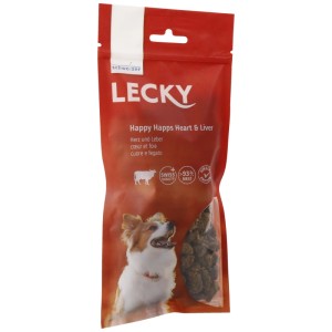 Eric Schweizer Lecky Happy Happs Heart & Liver friandises pour chiens, paquet de 120g.