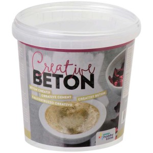 Seau de Creative-Beton 1,5 kg, composé de moulage pour objets décoratifs comme des bols et des vases.
