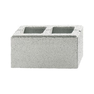 Parpaing de mur de jardin Gomera, blanc, 40x20x20 cm pour systèmes de murs.