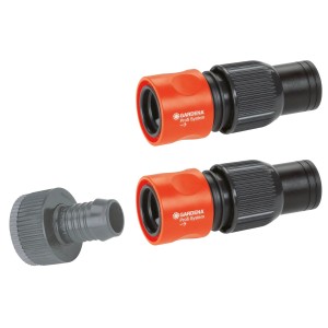 Gardena Profi-System Kit de raccordement : Raccord de robinet et raccords de tuyau d’arrosage.