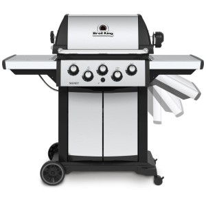 Broil King Signet 390 barbecue a gas con fornello laterale e ripiano pieghevole. Grill per giardino e terrazza.
