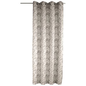 Tenda a occhielli grigia Vincente con ricamo, 245x135 cm, oscurante per tende da finestra.