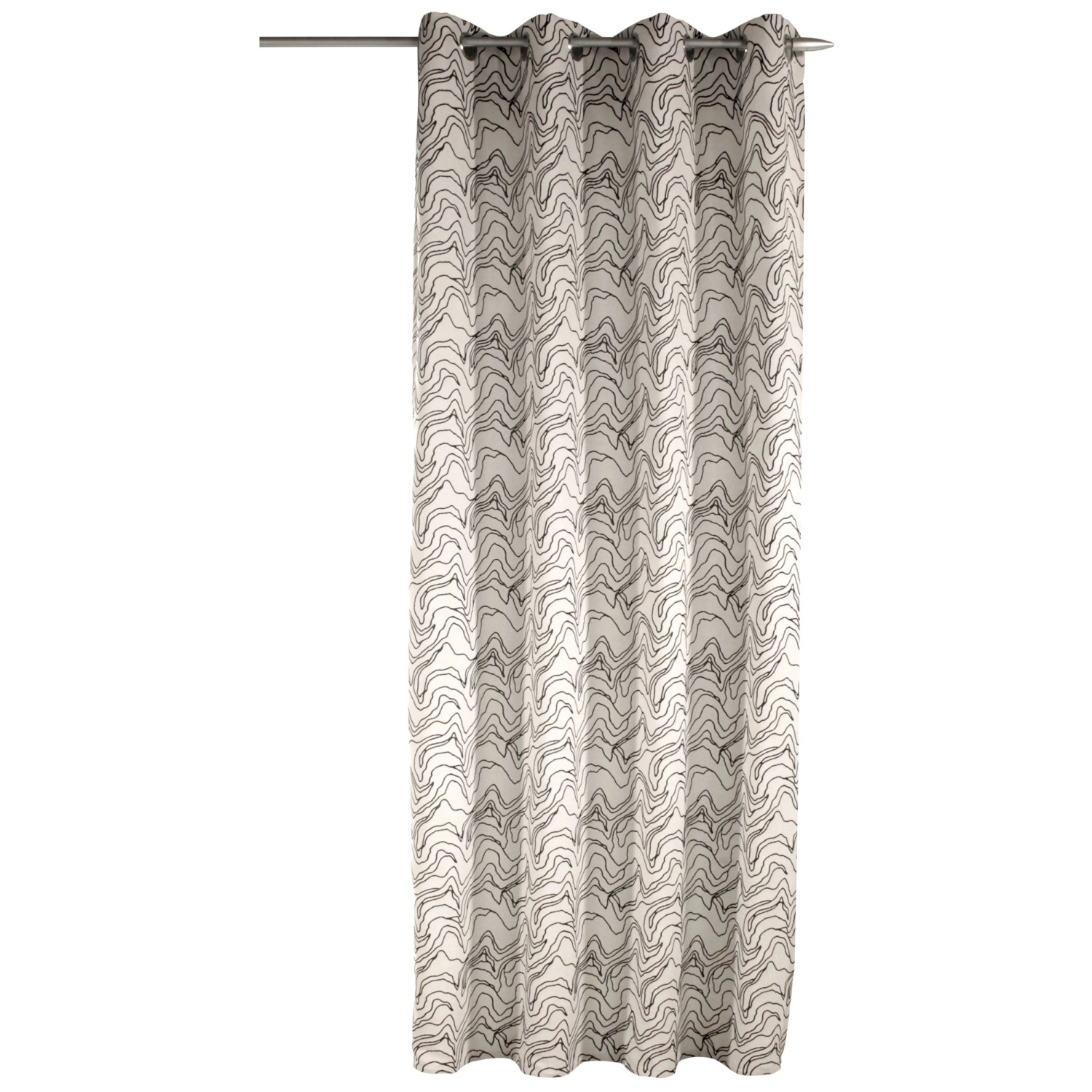 Home4You Ösenschal Stahlgrau - 135x245 Cm Querstreifen Design Waschbar