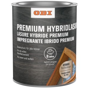 OBI Lasura Ibrida Premium Ebano 2,5l. Impregnante legno scuro per protezione UV e intemperie interni ed esterni.