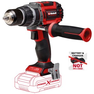Trapano avvitatore a percussione a batteria Einhell TP-CD 18/70 Li-i BL Solo con impugnatura supplementare.