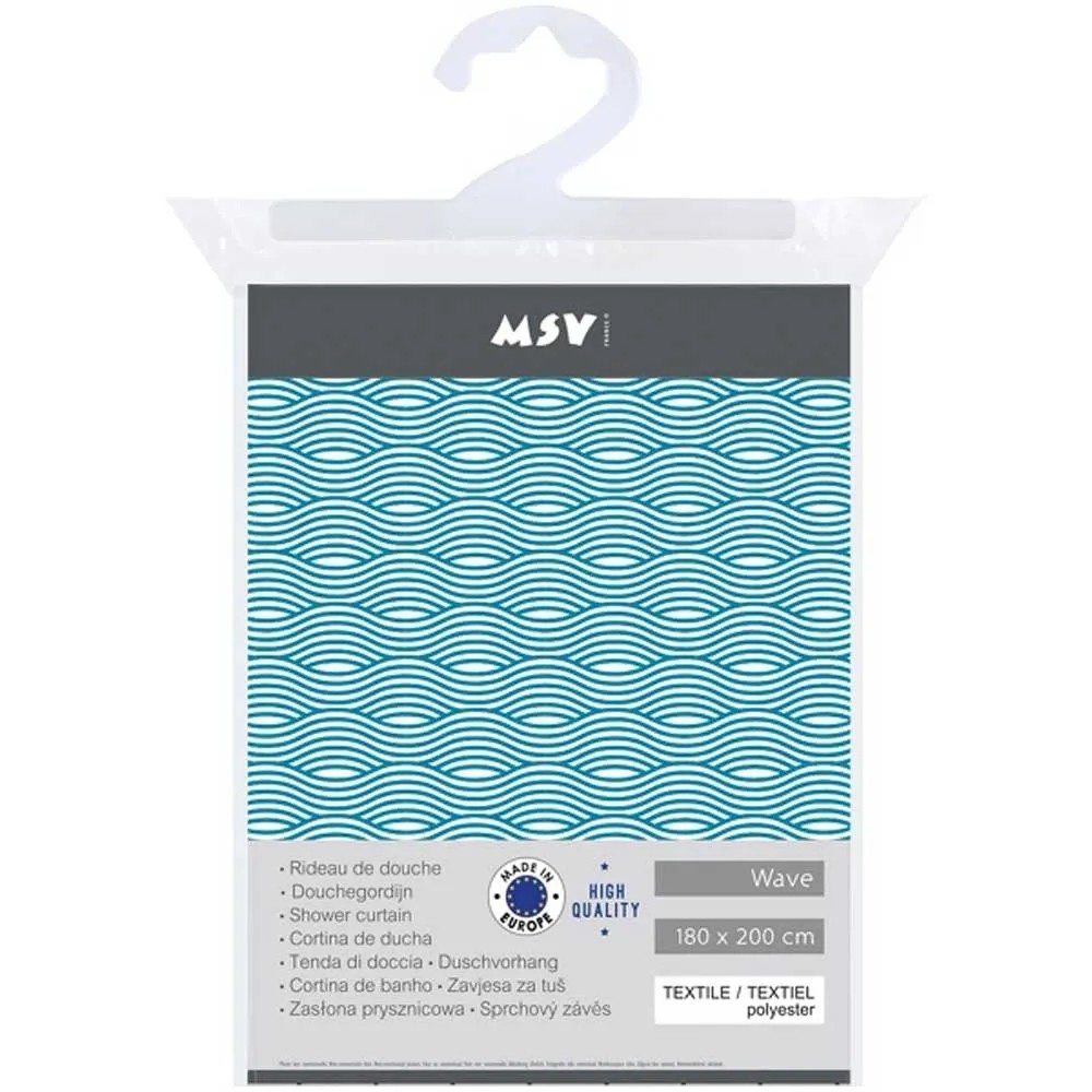 MSV Duschvorhang Bunt – 180 X 200 Cm, PVC, Mit Lack-Optik