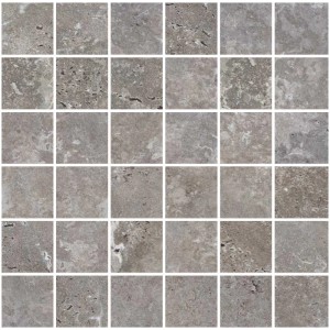 Mosaico Vabene Travertino Gris, 30x30 cm, piastrella in gres porcellanato per bagno e cucina.