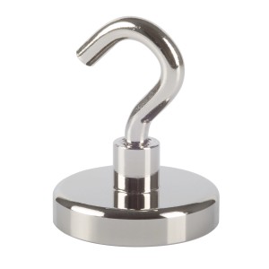 Gancio magnetico al neodimio Fix-o-moll, 43 mm, gancio argentato per appendere oggetti.