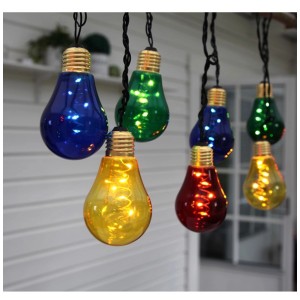 Guirlande lumineuse LED Star Trading Glow Multicolor avec 10 ampoules colorées pour l'extérieur.