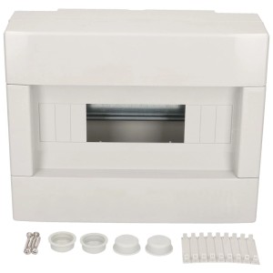 Quadro elettrico da parete, 1 fila, con chiusura e guida DIN, IP40.