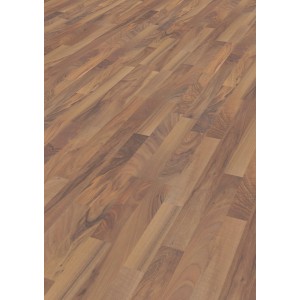 Sol stratifié Comfort Noyer foncé, finition mate naturelle, épaisseur 7 mm. Aspect bois décoratif pour espaces de vie et commerciaux.