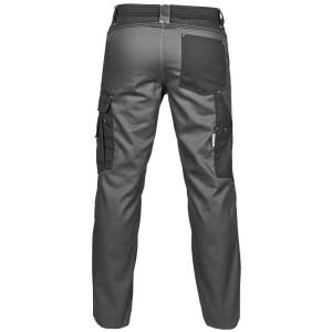 Pantalon de travail Essential Line gris et noir, taille 48, vue arrière. Vêtement de travail avec poches pratiques.