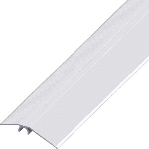 Silbernes Niveauausgleichsprofil aus Aluminium für Laminat & Parkett, 56 mm breit, 1 m lang.