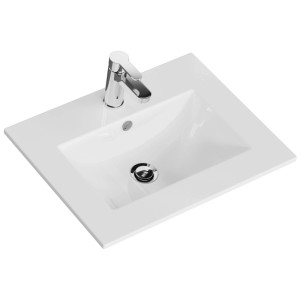 Vasque Pelipal Quantum 07, céramique, blanc brillant, largeur 61 cm, avec robinet.