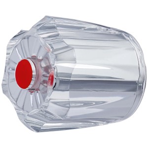 Maniglia acrilica rossa, 13 mm, per rubinetti per la regolazione dell'acqua calda. Maniglia di ricambio con marcatura rossa.