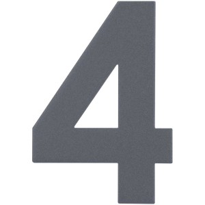 Alpertec numéro de maison 4 en acier inoxydable anthracite pour montage mural.