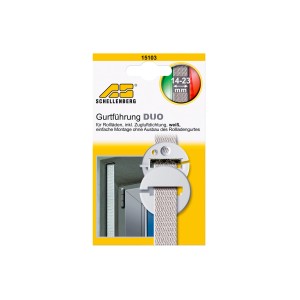 Guide de sangle Schellenberg Duo blanc avec joint anti-courant d'air pour volet roulant, montage facile.