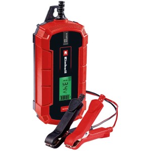 Caricabatterie Einhell CE-BC 4 M per batterie 12V con display LCD e morsetti.