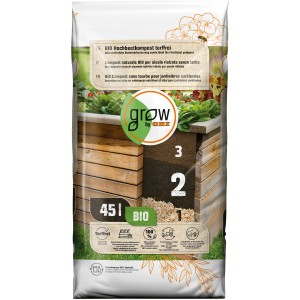 Sac de compost bio pour potager surélevé GROW by OBI, 45l, sans tourbe pour une croissance saine.