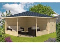 5-Eck Gartenlaube Maik-40 Natur 600 cm x 425 cm, imprägniert