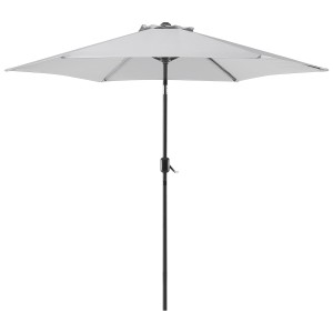 Hellgrauer Beliani Sonnenschirm Varese, Ø 270 cm, für den Garten oder Balkon.