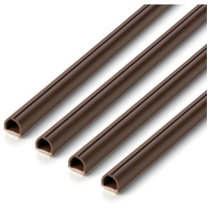 Canaline Cable-Fix marroni, 7 mm, confezione da 4, autoadesive.