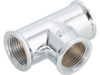 Gewinde-T-Stück Messing verchromt 14,9 mm (Rp 3/8)