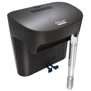 Filtre à dos pour aquarium Oase BioStyle 115 gris, avec fixation et tube d'aspiration.