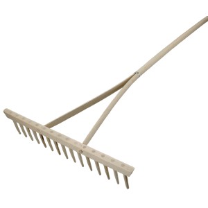 LUX Holzrechen mit 55 cm Arbeitsbreite, ideal für Gartenarbeiten und zum Einebnen von Flächen.