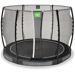 Trampolino interrato nero EXIT Allure Classic Ø 305 cm con rete di sicurezza.