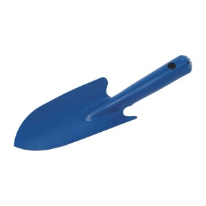 Truelle à fleurs LUX Classic bleue en métal avec boucle de suspension pour le jardinage.