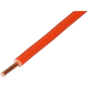 Cavo T arancione H07V-U 1 x 1,5 mm² con guaina in PVC per installazioni elettriche.