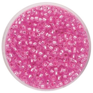 Rocailles-Mix Pink-Silber, 2,6 mm, 17 g, ideal zum Schmuckbasteln.
