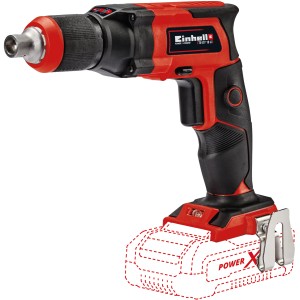 Visseuse à plaques de plâtre sans fil Einhell TE-DY 18 Li Solo en coffret, rouge/noir. Perceuse sans fil sans batterie.