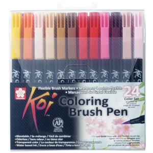 Sakura Koi Brushpen Set, 24 Stifte in verschiedenen Farben.