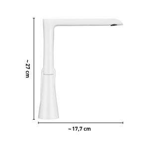 Miscelatore cucina baliv KI-5070 moderno in cromo-bianco con dimensioni.
