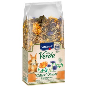 Vitakraft Vita Verde NatureDinner Jardin d'herbes nourriture pour lapins, sans céréales aux herbes et fleurs, 400g.
