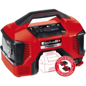 Compresseur sans fil rouge Einhell Pressito Solo pour pneus auto et vélo.