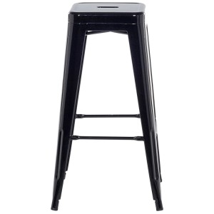 Tabourets de bar Beliani Cabrillo, lot de 2, métal noir, empilables, pour cuisine et bar.
