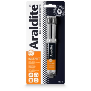 Araldite Instant Colle, 10 ml, colle époxy bi-composant pour collage rapide.